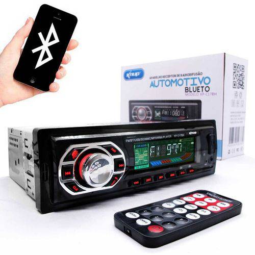 MP3 Player Automotivo Knup KP-C17BH com Bluetooth USB/SD/AUX 4X25W RMS