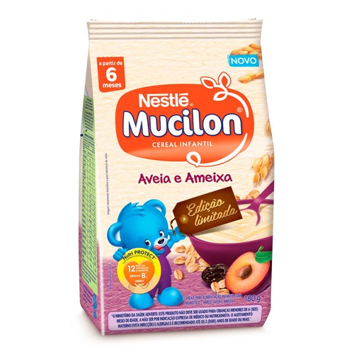 Mucilon Aveia e Ameixa Cereal Infantil Edição Limitada Sachê 180g