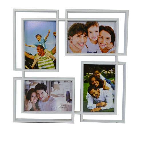 Multi Porta Retrato Branco para 4 Fotos 10x15cm (De Pendurar) - Porta Retrato