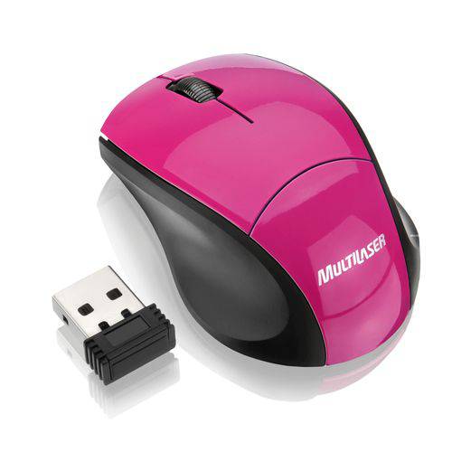 Multilaser Mini Mouse Sem Fio Wireless 2.4ghz Rosa Mo151