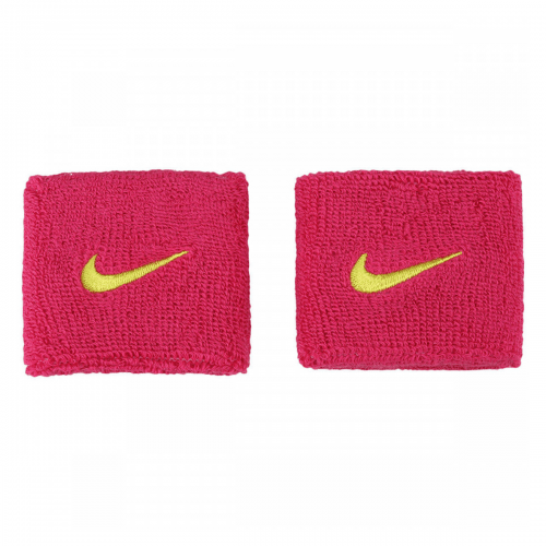 Munhequeira Swoosh Rosa e Verde Curta C/ 02 Unidades - Nike NIM015