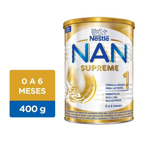 NAN Supreme 1 Fórmula Infantil 400g para Lactentes de 0 a 6 Meses