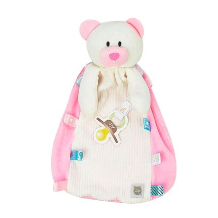 Naninha Plush Tags Urso - Rosa - Zip Toys