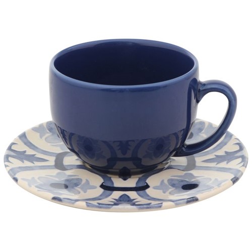 Nascente Xícara Chá Azul Escuro/natural
