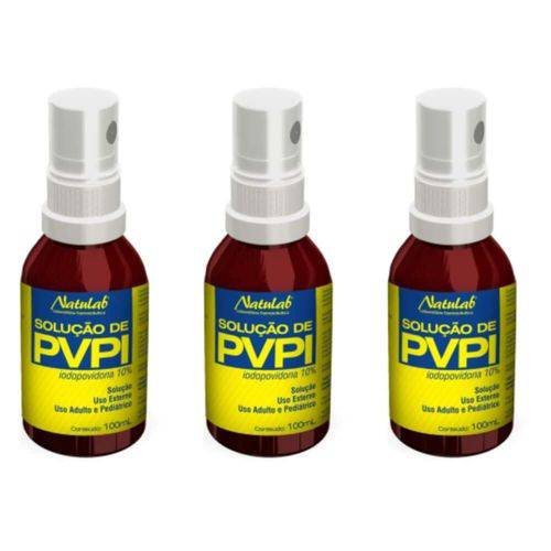 Natulab Solução de Pvpi Spray 100ml (kit C/03)