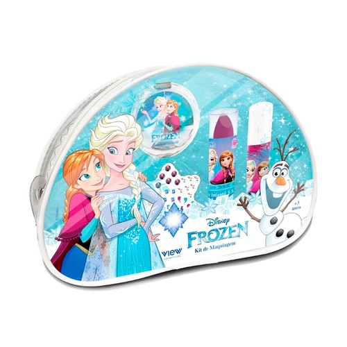 Nécessaire de Maquiagem Infantil Frozen + Grátis 1 Cartela de Adesivo de Unha