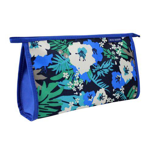 Necessaire Envelope Estampada Tam. G Azul/Floral Jacki Design