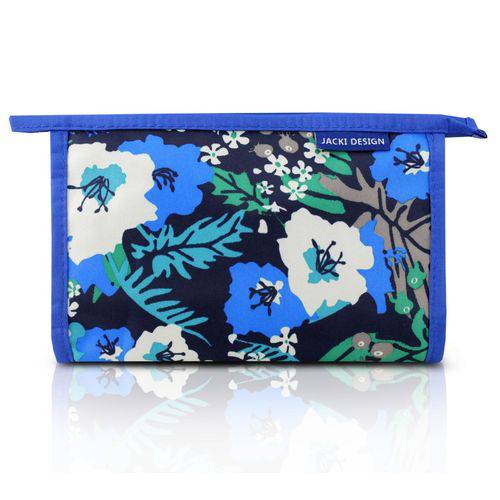 Necessaire Envelope Estampada Tam. P Azul/Floral Jacki Design