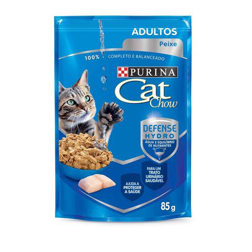 Nestle Purina Cat Chow Racao Umida para Gatos Adultos Peixe ao Molho 85g