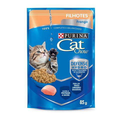 Nestle Purina Cat Chow Racao Umida para Gatos Filhotes Frango ao Molho 85g