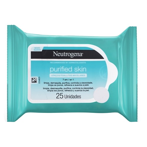 Neutrogena Purified Skin Lenço de Limpeza Facial e Demaquilante 25 Unidades