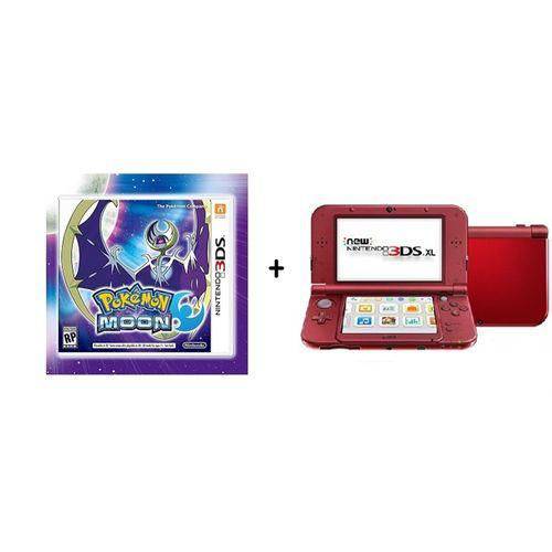 New 3ds Xl Vermelho + Pokémon Moon