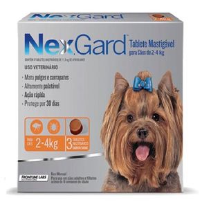 NexGard 11,3 Mg - Cães de 2 a 4 Kg Caixa com 3 Tabletes