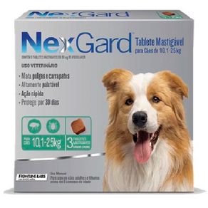 NexGard 68 Mg - Cães de 10,1 a 25 Kg Caixa com 3 Tabletes