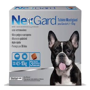 NexGard 28,3 Mg - Cães de 4,1 a 10 Kg Caixa com 3 Tabletes