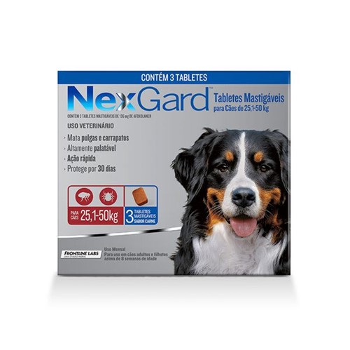 NexGard - Cães 25,1 a 50kg - 3 Unidades