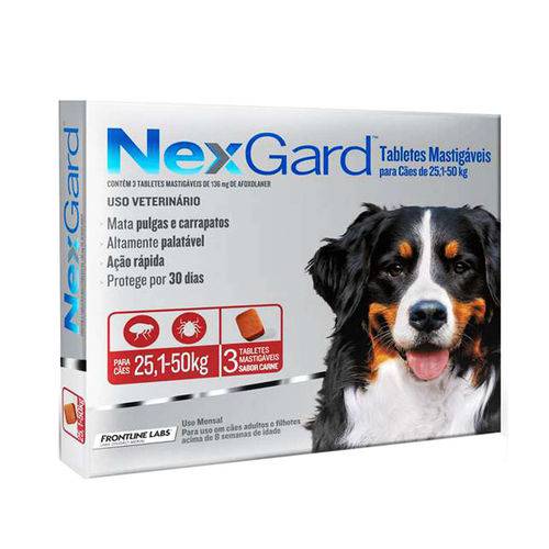 Nexgard GG Cães 25,1 a 50kg 3 Tabletes Merial