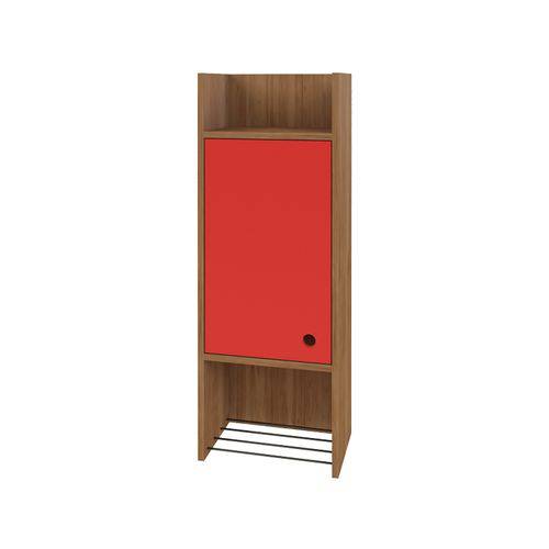 Nicho Decorativo 1 Porta Multi Buriti/Vermelho - Líder Design