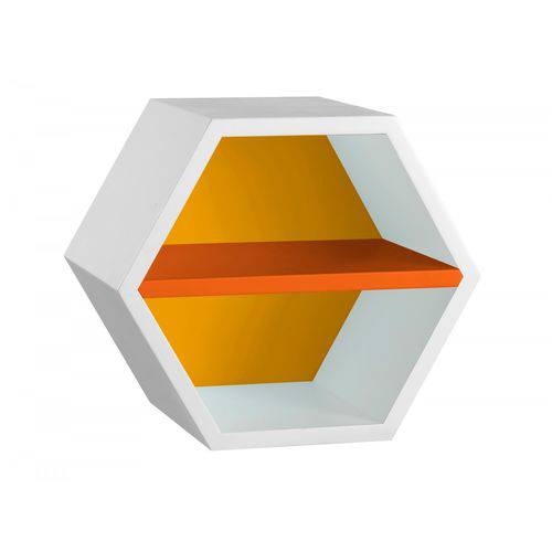 Nicho Hexagonal 1 Prateleira Favo Maxima Branco/amarelo/laranja Novo