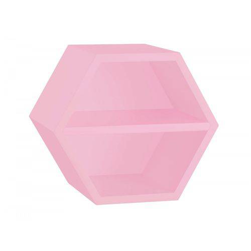 Nicho Hexagonal 1 Prateleira Favo Maxima Rosa Cristal