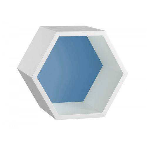 Nicho Hexagonal Mdf Favo Maxima Branco/azul Serenata