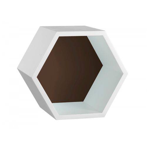 Nicho Hexagonal Mdf Favo Maxima Branco/marrom Escuro