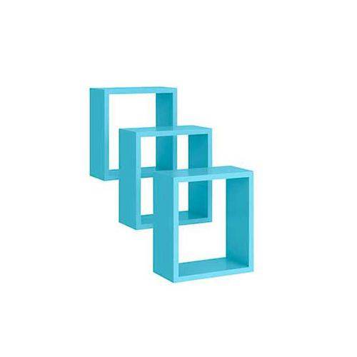 Nicho Quadrado Azul Kit com 3 - Peternella Móveis