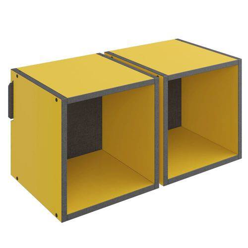 Nicho Quadrado Duplo Decorativo Mov Amarelo - Be Mobiliário
