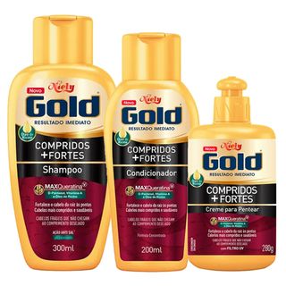 Niely Gold Compridos + Fortes Kit - Shampoo + Condicionador + Creme de Pentear Kit