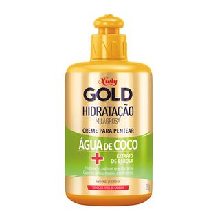 Niely Gold Creme para Pentear - Hidratação Milagrosa Água de Coco 280g