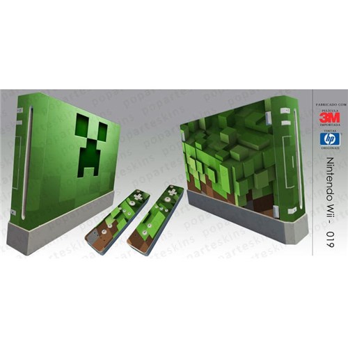 Nintendo Wii Skin - Minecraft Adesivo Brilhoso