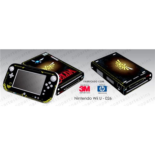 Nintendo Wii U Skin - Zelda Adesivo Brilhoso