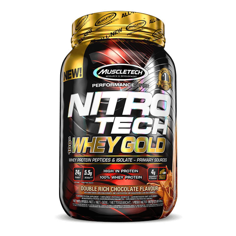 Nitro Tech 100% Whey Gold (999g) MuscleTech-Chocolate Duplo (1020g)