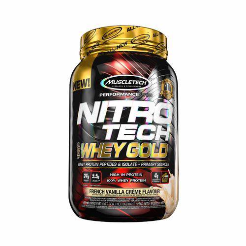 Nitro-Tech 100% Whey Gold Creme Baunilha Franc 999g Muscletech