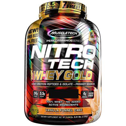 Nitrotech 100% Whey Gold (2.49kg) Sabor Bolo de Funil de Baunilha - Muscletech