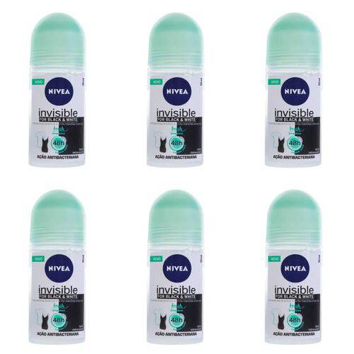 Nivea Black & White Fresh Desodorante Rollon Feminino 50ml (kit C/06)