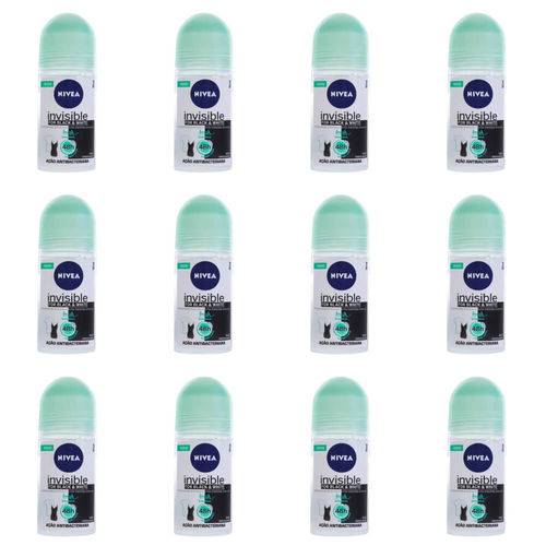 Nivea Black & White Fresh Desodorante Rollon Feminino 50ml (kit C/12)