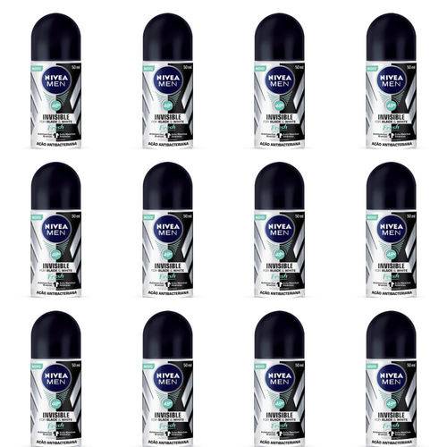Nivea Black & White Fresh Desodorante Rollon Masculino 50ml (kit C/12)