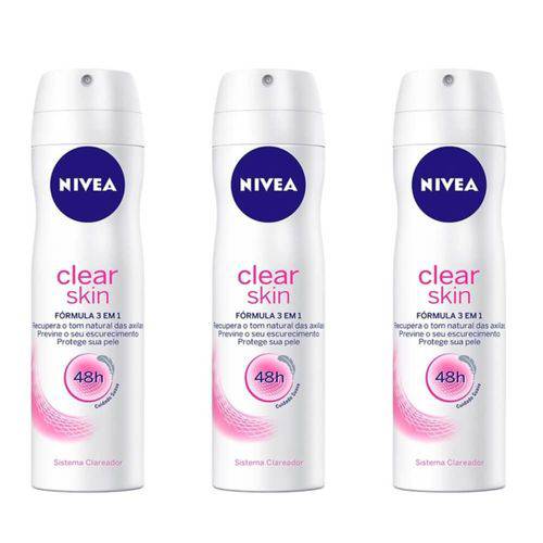 Nivea Clear Skin Desodorante Aerosol 150ml (kit C/03)