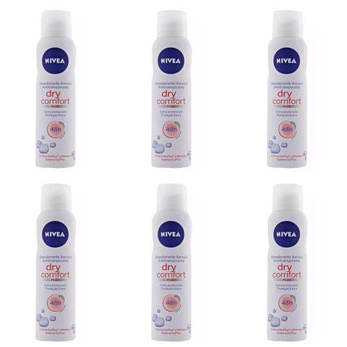 Nivea Dry Comfort Desodorante Aerosol Feminino 150ml (kit C/06)