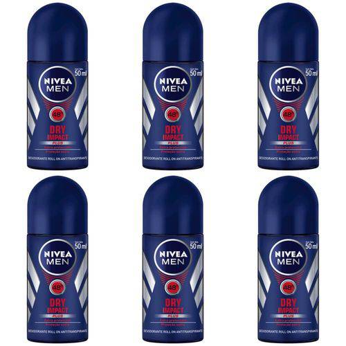 Nivea Dry Impact Desodorante Rollon Masculino 50ml (kit C/06)