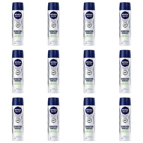 Nivea For Men Sensitive Protect Desodorante Aerosol 150ml (kit C/12)