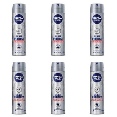 Nivea For Men Silver Protect Desodorante Aerosol 150ml (kit C/06)