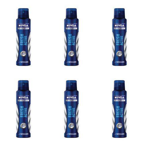 Nivea Fresh Active Desodorante Aerosol Masculino 150ml (kit C/06)