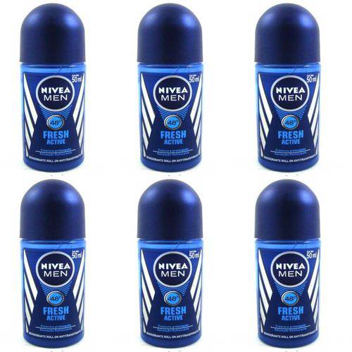 Nivea Fresh Active Desodorante Rollon Masculino 50ml (kit C/06)