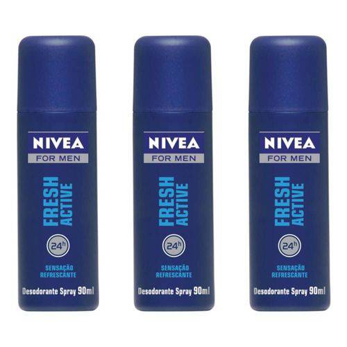 Nivea Fresh Active Desodorante Spray 90ml (kit C/03)