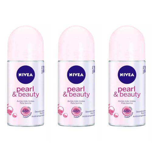 Nivea Pearl Beauty Desodorante Rollon 50ml (kit C/03)