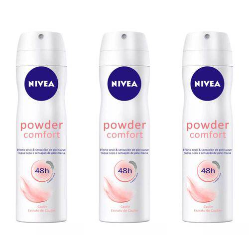 Nivea Powder Confort 48h Desodorante Aerosol 150ml (kit C/03)