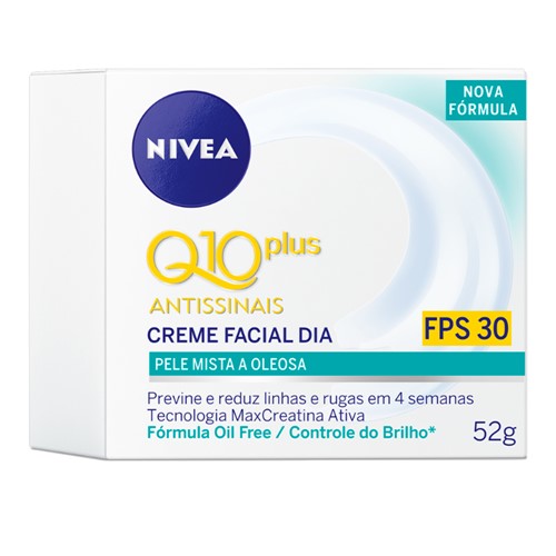 Nivea Q10 Plus Antissinais FPS 30 Creme Facial Dia para Pele Mista a Oleosa 52g