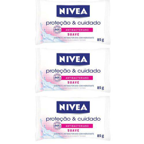 Nivea Suave Sabonete Antibacteriano 85g (kit C/03)